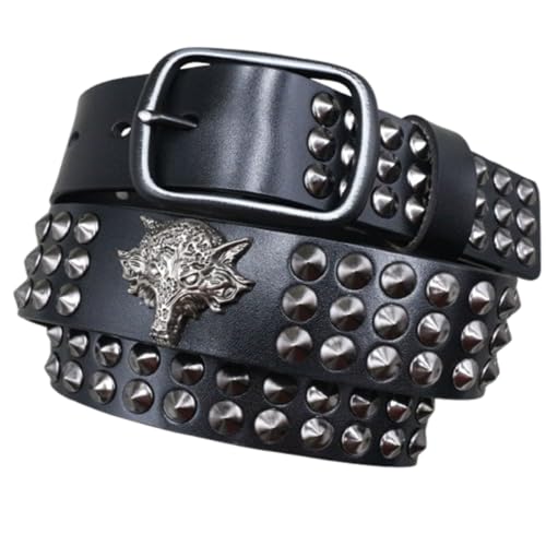 Ceinture cuir loup 3D rock accessoire idéal pour sublimer vos jeans en festival et concert