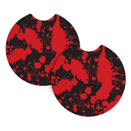 Dessous de verre de voiture antidérapants motif sang lot de 2