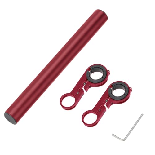 Extension de guidon professionnelle de 20 cm - Support double pour vélo - Accessoire d'extension (rouge)