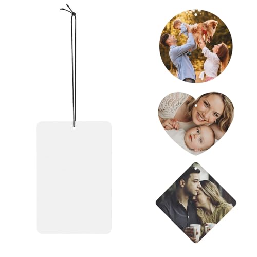 AMOPEIR Custom Air Fresheners with Picture Design Your Own Car Decoration Card Personalized Name Logo Air Fresheners for Cars Customized Gift with for Family Friends 1PC Blank Rectangular