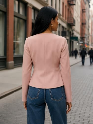 Image of Women's Cotton Tops | Casual Wrap V Neck Top | Long Sleeve Textured Side Tie Shirt | Elegant Slim Fit Crossover Tunic | Stylish Office Wear & Trendy Streetwear Apparel(38-K-1-4)