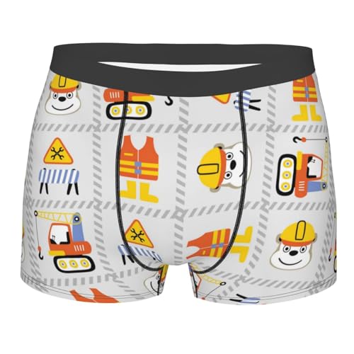 Mosytuky Mens Boxer Briefs Breathable,Soft Lightweight Stretch Construction Equipments Worker