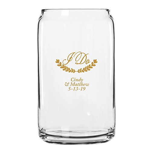Vaso de Cerveza Personalizado I Do Dorado 144 unidades