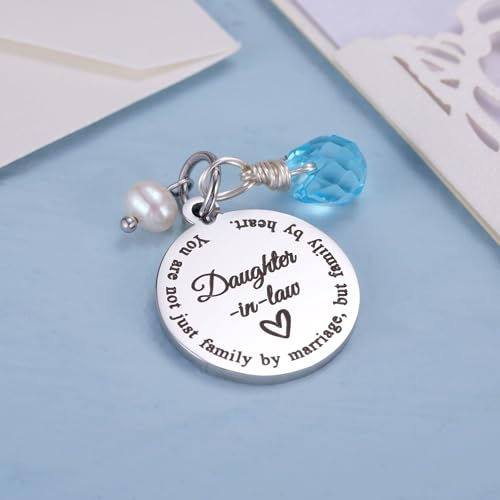 Image of MIXJOY Something Blue Gift for Bride, Wedding Day Bridal Blue Pearl Angel Wings Bouquet Garter Charm for Bride to Be