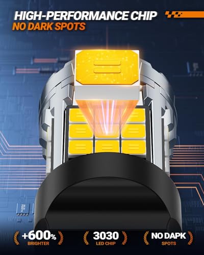 Image of SEALIGHT 7443 7440 Amber Yellow, T20 LED Bulb Amber Anti Hyper Flashing, W21W LED Bulb for Turn Signal Light Need Extra Load Resistor, Pack of 2