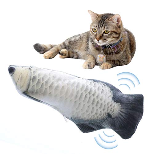 Langya Pet Cat Toy, Usb Charge Electric Moving Fish Cat Toy With Built In Battery, Electric Wagging Fish, Realistic Plush Simulation Fish Toy, Catnip Kicker Toy For Kitten Kitty Pet, 11.81In #TOP2