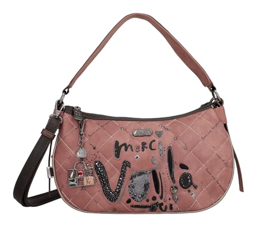 Anekke sac à épaule bandoulière violet de forme ovale collection Parisian
