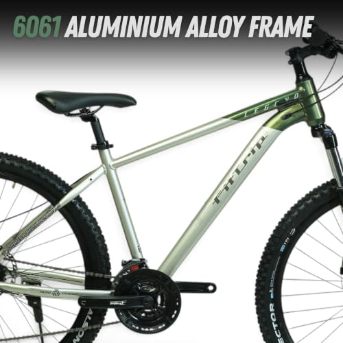 Image of FitTrip Legend Z 27.5T MTB Cycle | 6061 Aluminium Alloy Frame | Shimano Altus Drivetrain | SL-M315 3x8-Speed Shifters | Zoom HLO Suspension | Clarks 160mm Double Disc Brakes (Green Aura)