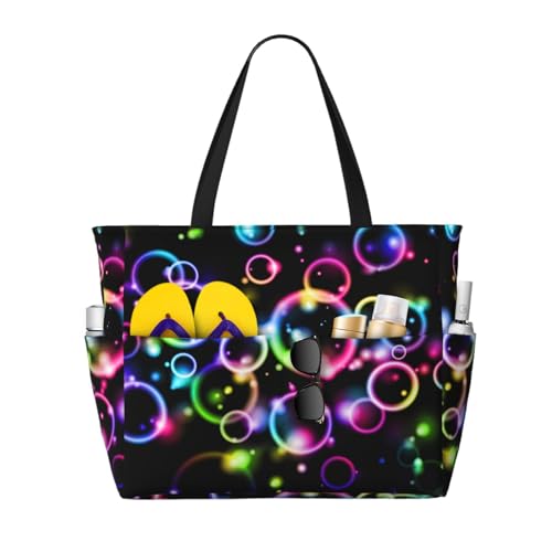 Sac de plage arc-en-ciel grand format idéal pour vos sorties estivales