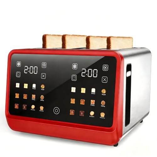 Image of Smart 4-Slice Toaster - 1800W Stainless Steel, Wide Slots for 6 Bread Types & Toast Settings