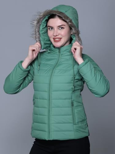 Image of RARE TIMES Women's Stylish Solid Full Sleeves Jacket | Winter Wear Quilted Jacket for Travelling | Regulaer Fit Puffer Jacket For Women