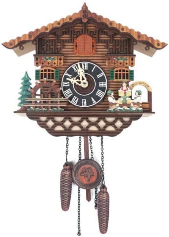 Miniatura 2 de LOYALHEARTDY Reloj de pared de cuco vintage, reloj despertador de pájaro cuco colgante con alas abiertas tradicional Coo Coo Reloj clásico estilo