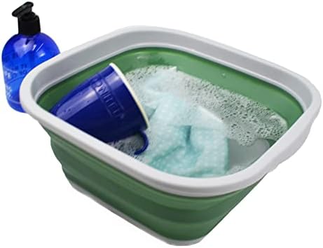 SAMMART 5.5L (1.4 Gallons) Set of 2 Collapsible Tub - Foldable Dish Tub - Portable Washing Basin - Space Saving Plastic Washtub (1)