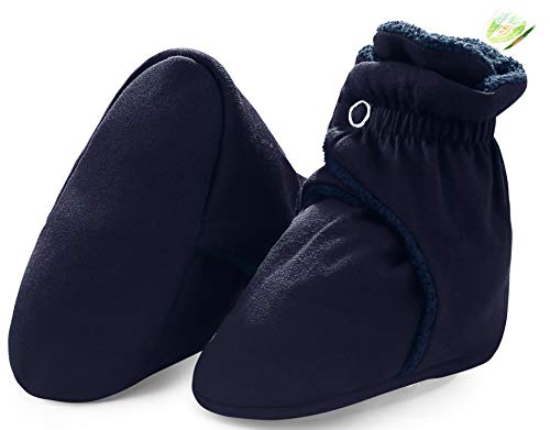 Bum Chicoo Baby Booties,Cozy Fleece Booties for Newborns and Infants.Navy(3-6 Months)