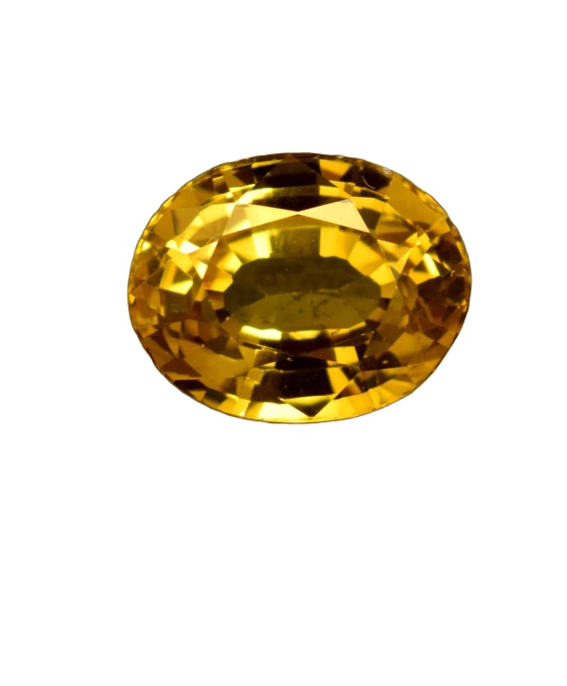 Saphir jaune 11x9mm pierre ovale pour fabriquer un collier ou une bague personnalisée