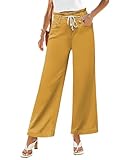 GRAPENT Women's High Waisted Bootcut Jeans Oversized Drawstring Mineral Yellow Size 12 14