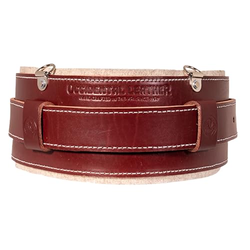 Occidental Leather Stronghold Comfort Belt System - Medium OxyRed - Wide 5 Belt for More Back Support - Heavy-Duty Buckles & Belt Loops to Minimize Bag Sliding - Made in USA