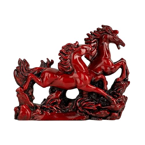 Vastu Vardan Red Horse | Vastu Two Running Horses Showpiece | Decorative Showpiece for Home & Office | 4-Inch Size | Feng Shui Energizing Horses for Prosperity and Success