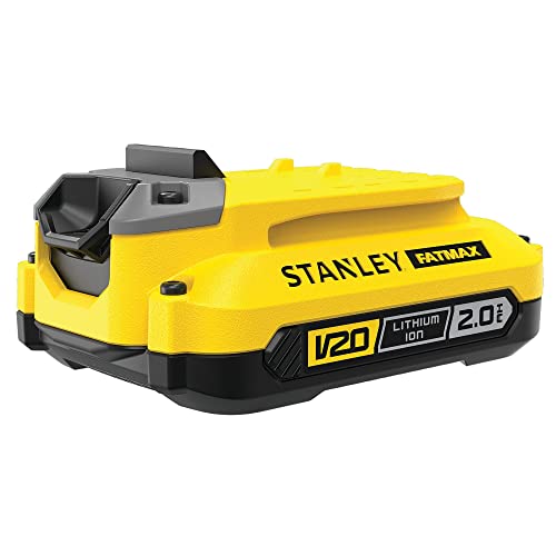 Stanley FATMAX Batterie Lithium Ion 18V 2Ah Compatible avec la Gamme FATMAX V20 Robuste et Ergonomique avec Technologie Améliorée SFMCB202-XJ
