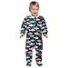 Emelivor Sharks Fish Black Baby Newborn One-Piece Clothes Long Sleeve Footed Pjs for Boys Girls