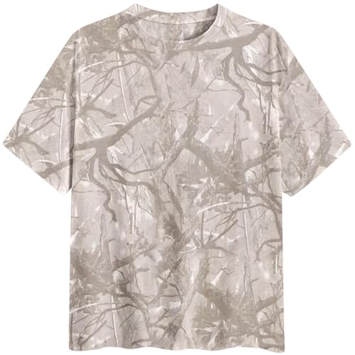 Image of Womens Camo Shirt Oversized Maple Leaf Short Sleeve T Shirts Tops | Loose Fit,White Camo T-Shirt,Crew Neck,Half Sleeve,Everyday Outfits,Gym,Workout,Home,Work,Hiking,2026 Basic Tee
