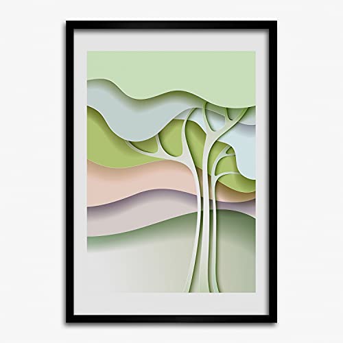 Affiche décoratif moderne arbre abstrait 50x70 pour habiller un mur vide