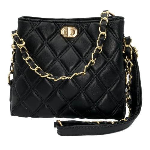 EXACT SELLER Handtasche schwarz Steppmuster klein Cover