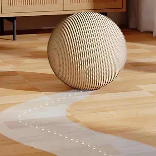 Balle à griffer en sisal pour chat : solution anti-griffures stable en bois