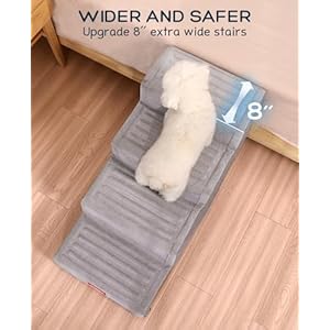   BurgeonNest-Dog-Stairs-for-Small-Dogs-Extra-Wide-Dog-Steps-for-Bed-and-Couch-Climbing-Folding-Pet-Stairs-with-Removable-Washable-Cover-Anti-Slip-Bottom-4-Step