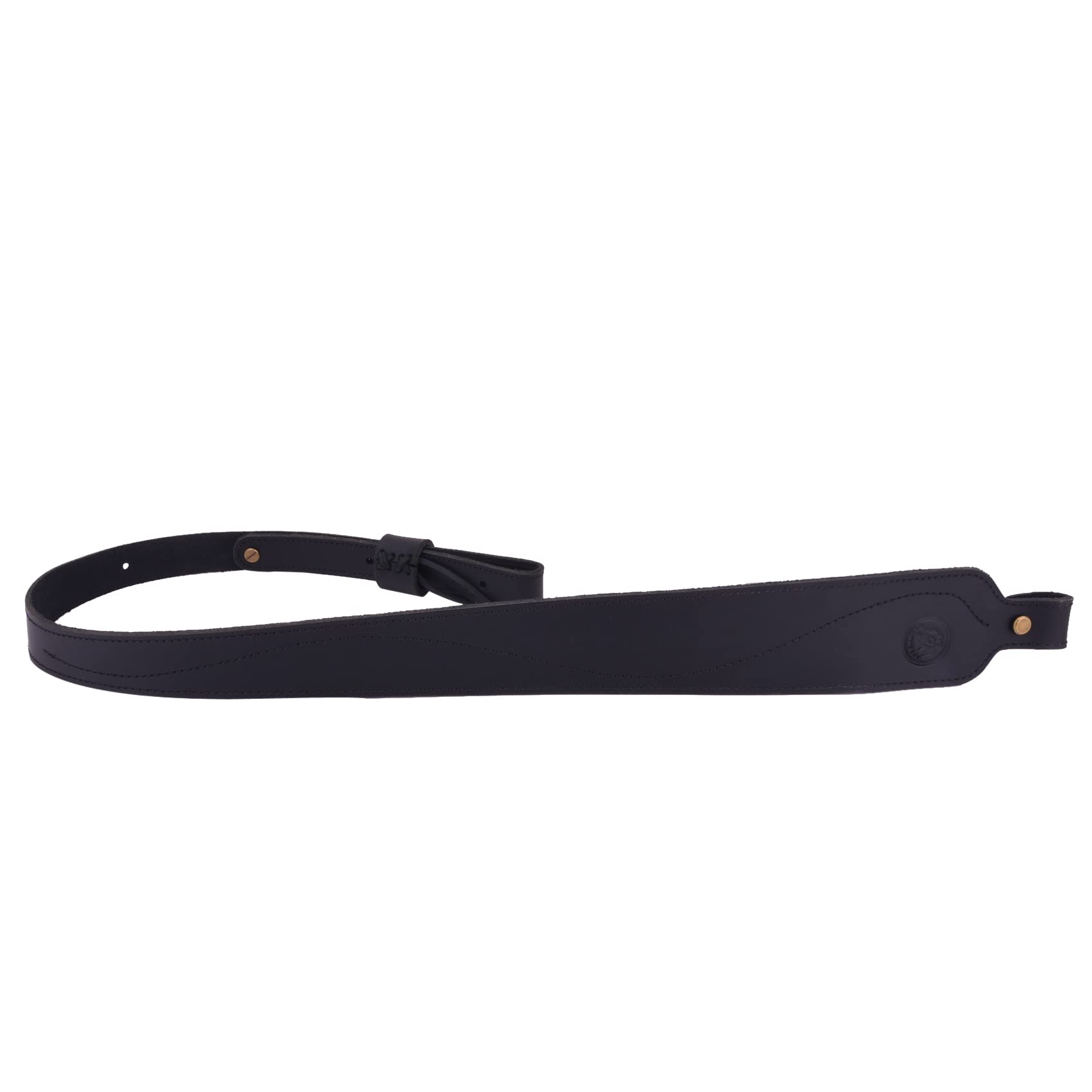 Comfortable Padded Hunting Gun Sling Shoulder Straps Leather Rifle Belt (Black Sling+Swivels)