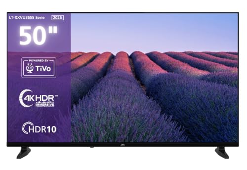 JVC LT-50VU3655 50 Zoll Fernseher 4K UHD Smart TV by TiVo mit HDR, Triple-Tuner DVB-C/S2/T2, LED TV mit Streaming Apps (2026)