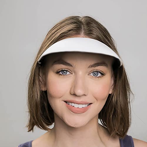 image for No Headache Round Brim Women’s Sun Visor Lightweight Golf Tennis Bea