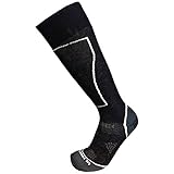 Mens Merino Wool Ski Socks Lightweight Snowboard Socks Warm Cushioning Support Perfect Stretch Black Large 9-11.5