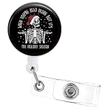 Christmas Badge Reel Retractable ID Clip Funny Christmas Skeleton Badge Holder Alligator Clip Holida