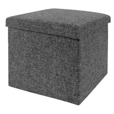 MISBAH Ottoman Storage Foot Stool Footrest Stool Multifunction Storage Box Bench Seat Footrest Toy Box Ottoman Foot Rest Stool Storage Ottoman Chair Storage Box Shoe Change Bench (Grey)