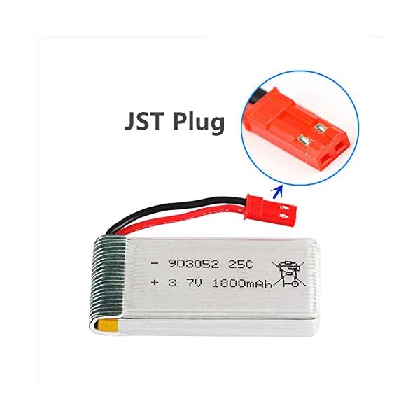 CBB 3.7V 1800mah Lipo Battery 25C JST Plug for RC Quadcopter Drone Battery 2 Pack with USB Charger - Image 4