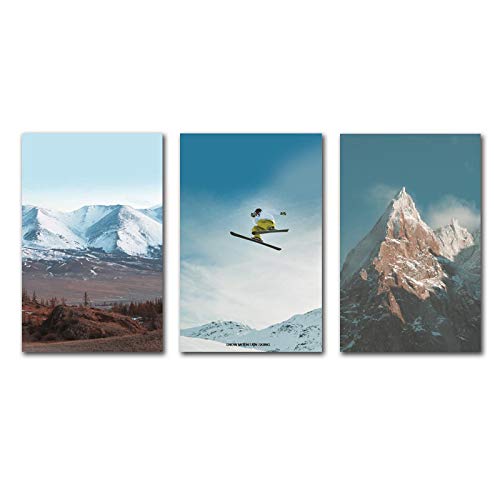 Ski peinture moderne sur toile pour décoration de chalet et grand salon