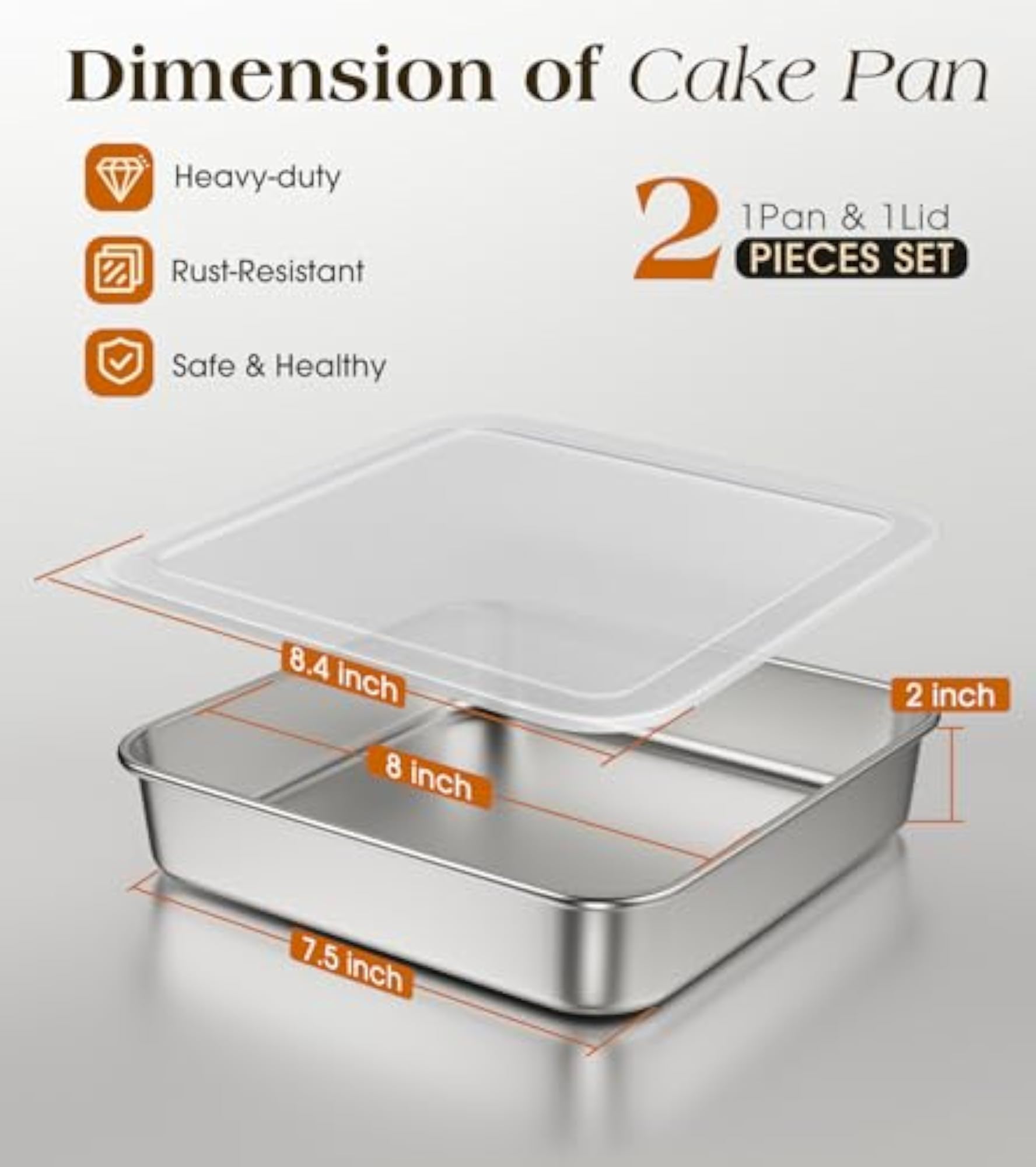 8 x 8-Inch Baking Pan with Lid
