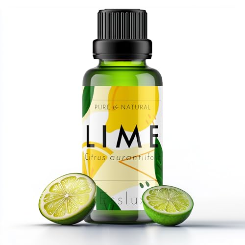 Image of Esslux Lime Essential Oil | 100% Natural Oil for Skin & Hair | Therapeutic Grade Lime Oil for Diffuser, Candles & Soap Making | Promotes Clearer Skin, Uplifted Moods & Sharper Focus (30ml)