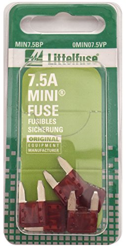 Super Big Clearance! Littelfuse MIN7.5BP MINI 297 Series Fast-Acting Automotive Blade Fuse - Pack of 5