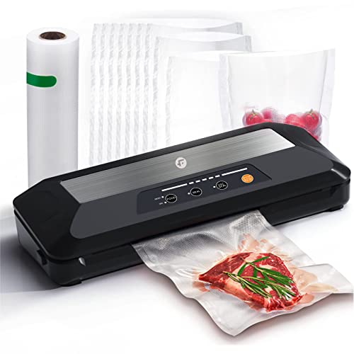Vacuum Sealer Machine for Food Saver, Automatic Food Sealers with Built-in Cutter & Bag Storage, Dry/Moist/External Vacuum System Modes, Air Sealing Machines with 10 Sealer Bags &1 Roller Bag for Sous Vide Vacuum Sealer Machine for Food Saver, Automatic Food Sealers with Built-in Cutter & Bag Storage, Dry/Moist/External Vacuum System Modes, Air Sealing Machines with 10 Sealer Bags &1 Roller Bag for Sous Vide