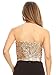 Anna-Kaci Womens Shiny Sequin Party Cropped Strapless Bandeau Stretch Tube Top, Champagne, Small - Medium