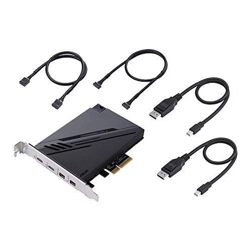 Image of ASUS ThunderboltEX 4 with Intel Thunderbolt 4 JHL 8540 Controller, 2 USB Type-C Ports, up to 40Gb /s bi-Directional Bandwidth, DisplayPort 1.4 Support, up to 100W Quick Charge, Black