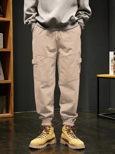 Image of Leriya Fashion Men's Cargo Pants | 4 Pocket Cotton Cargo Joggers for Men | Loose Fit Stylish Pant with Pockets | Casual Baggy Trousers & Streetwear Lower