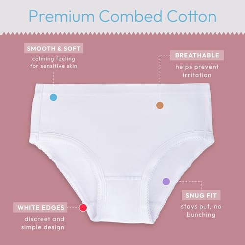 Feathers Solid White Snug Tagless Super Soft Cotton Underwear - Girls Underwear Briefs Panties 5-Pack (White)3