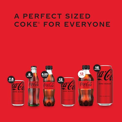 Image of Coca-Cola Zero Sugar Soda Soft Drink Bottles, 12 fl oz, 8 Pack