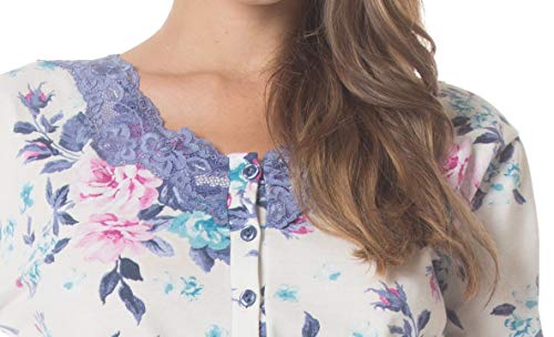 Camisola Floral Malha Com Abertura E Renda Podiun - 6932 (M)