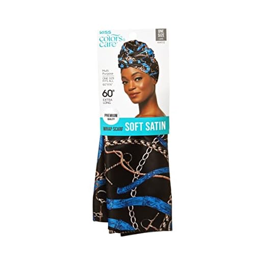 KISS Colors & Care Soft Satin Wrap Scarf - Luxury Scarf, Fashionable Multi-Purpose, Premium Hair Scarf for Minimizing Frizz, Chic & Comfortable, Preventing Breakage & Securing a Variety of Hair Styles