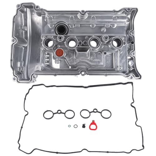 Image of Aluminum Engine Valve Cover Kit with Installed Gasket and Cap Replacement for 2007-2012 Mini Cooper R55 R56 R57 R58 R59 N14 Engine 11127646555 11127585907