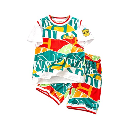 SUWIAKLALL Conjunto de camisetas de basquete infantil, shorts, blusas de ginástica, calças com cintu